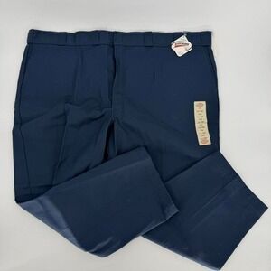 Dickies 874 Work Pants Navy Classic Fit Flat Front 52x27 NWT Hemmed